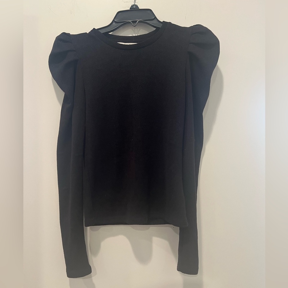 Black Puff Sleeve sweater top